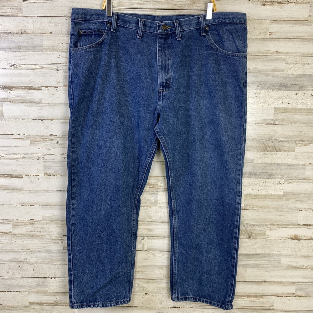 Wrangler Jeans Men 44x29 Blue Denim 100% Cotton Straight Workwear Western